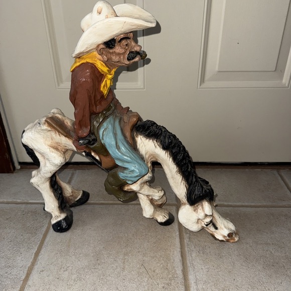 Other - Vintage 1977 Universal Statuary #523 Western Cowboy Sheriff Horse Sculpture Nice